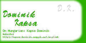 dominik kapsa business card